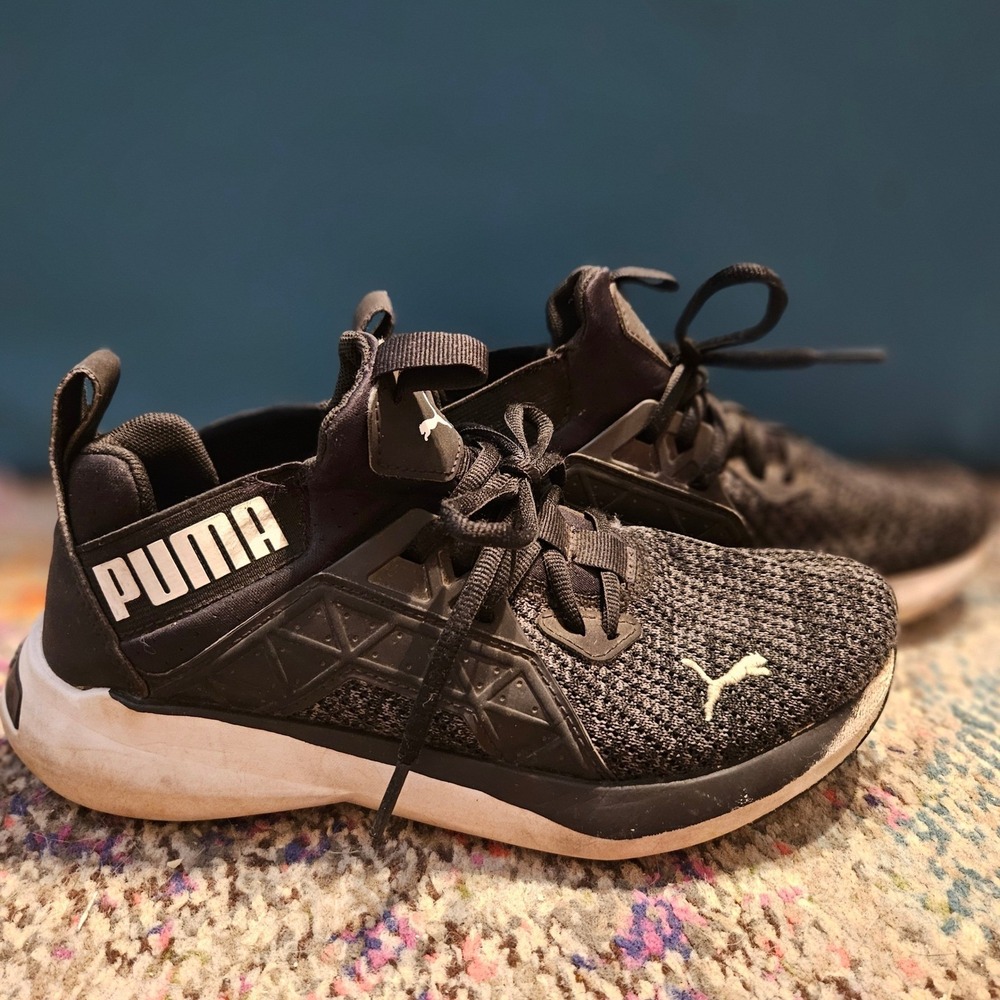 PUMA Softride Black Running Shoes Sneakers Size 5C Youth Kids